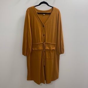 OLD NAVY MUSTARD YELLOW BUTTON DOWN DRESS SIZE XXL